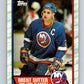1989-90 Topps #14 Brent Sutter NY Islanders NHL Hockey Image 1