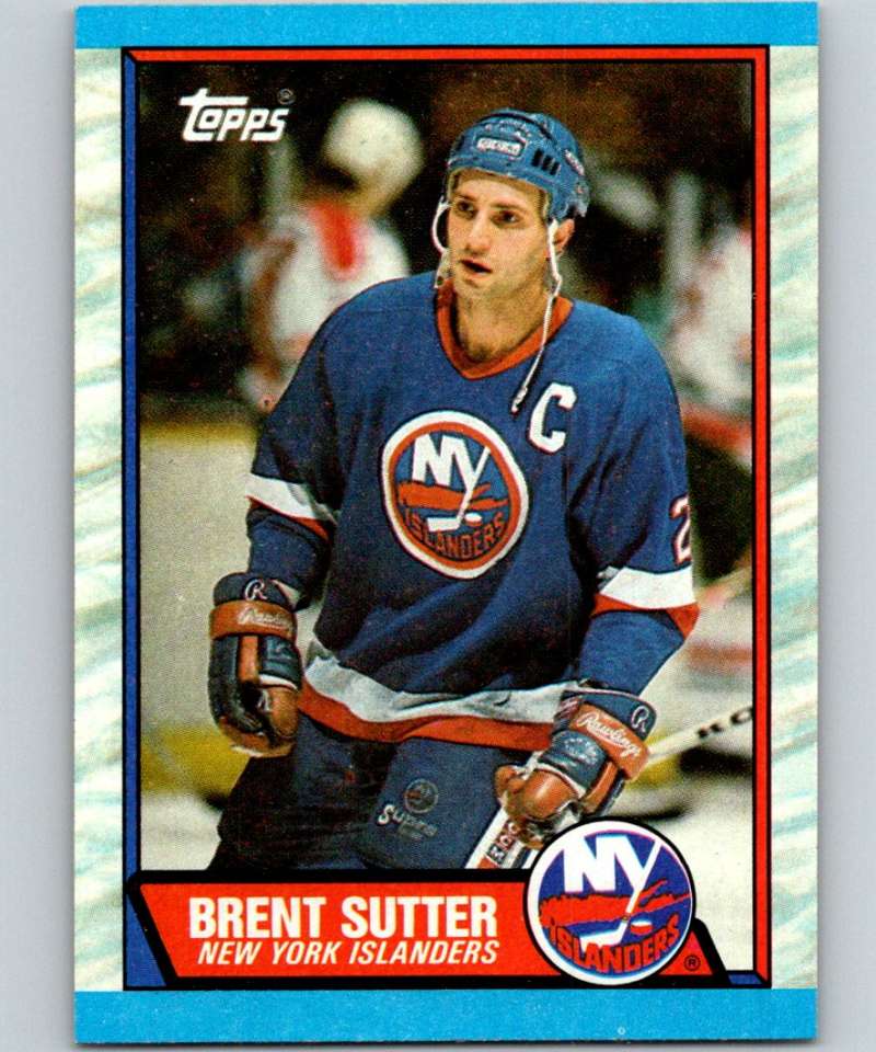 1989-90 Topps #14 Brent Sutter NY Islanders NHL Hockey Image 1