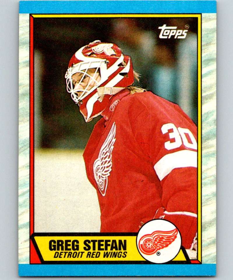 1989-90 Topps #23 Greg Stefan Red Wings NHL Hockey Image 1