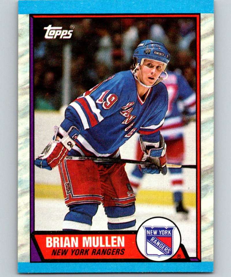 1989-90 Topps #24 Brian Mullen NY Rangers NHL Hockey Image 1