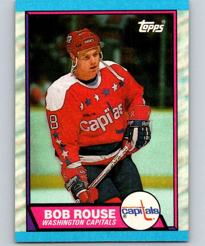 1989-90 Topps #26 Bob Rouse RC Rookie Capitals NHL Hockey Image 1