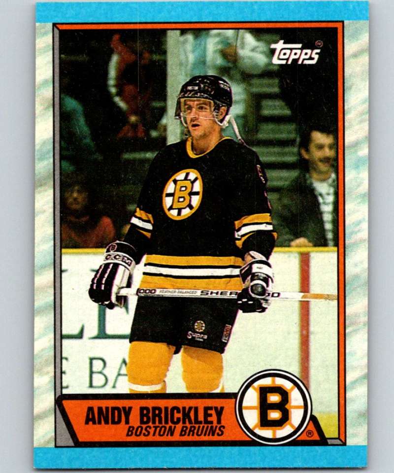 1989-90 Topps #29 Andy Brickley RC Rookie Bruins NHL Hockey Image 1