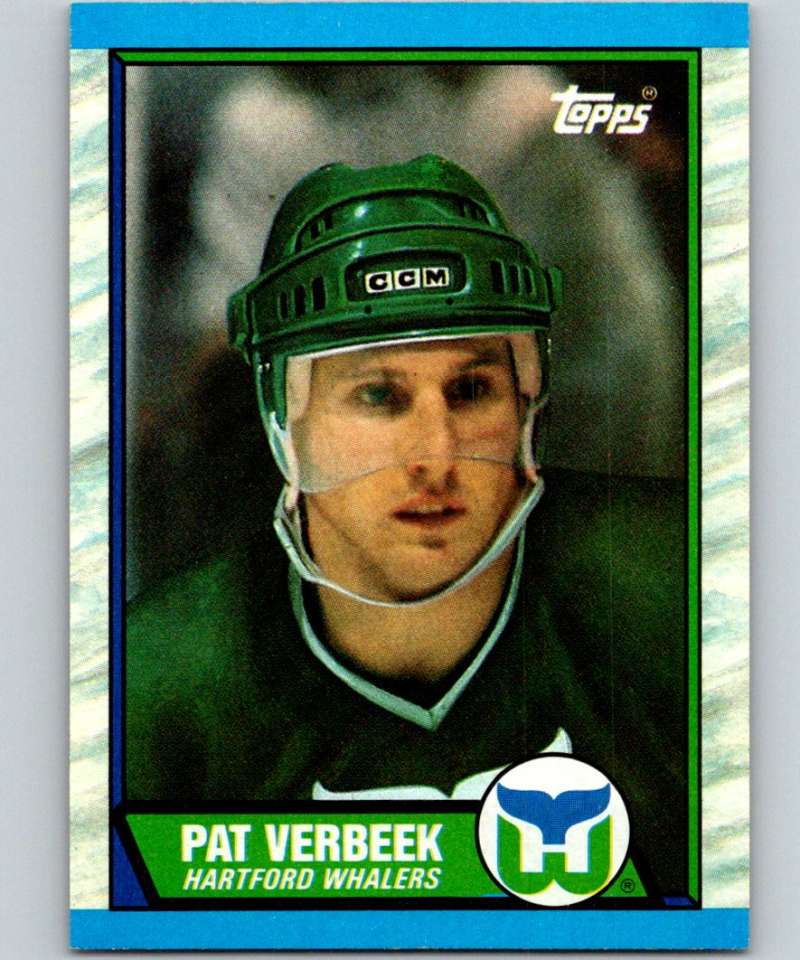 1989-90 Topps #32 Pat Verbeek Whalers NHL Hockey Image 1