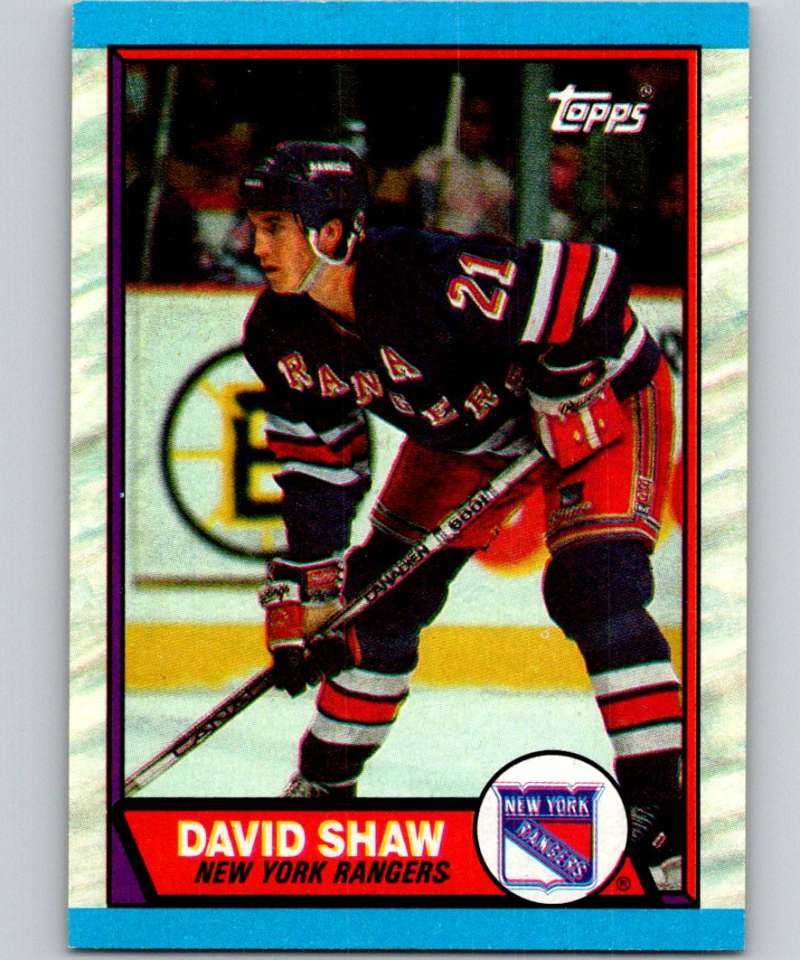 1989-90 Topps #39 David Shaw NY Rangers NHL Hockey Image 1