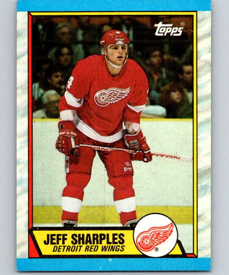 1989-90 Topps #42 Jeff Sharples Red Wings NHL Hockey Image 1
