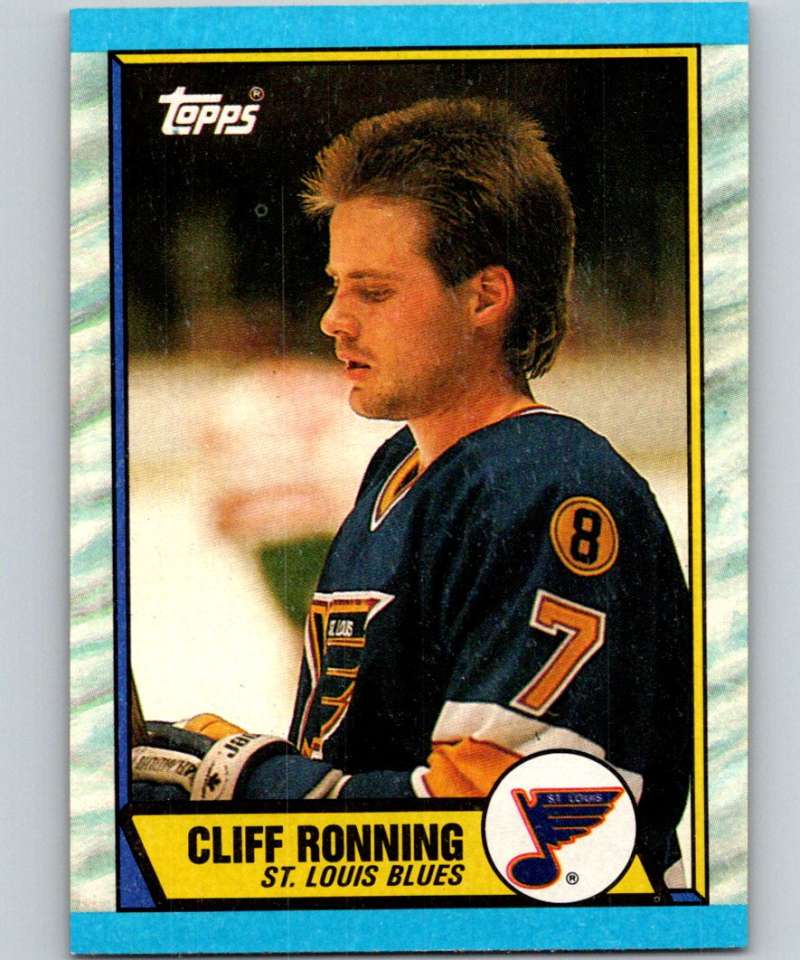 1989-90 Topps #45 Cliff Ronning RC Rookie Blues NHL Hockey Image 1