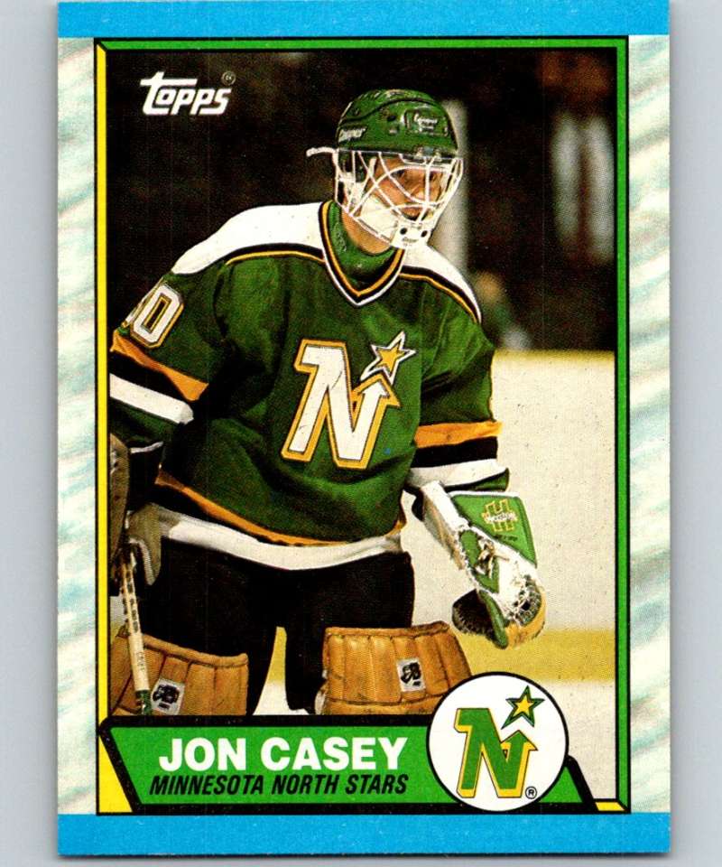 1989-90 Topps #48 Jon Casey RC Rookie North Stars NHL Hockey Image 1