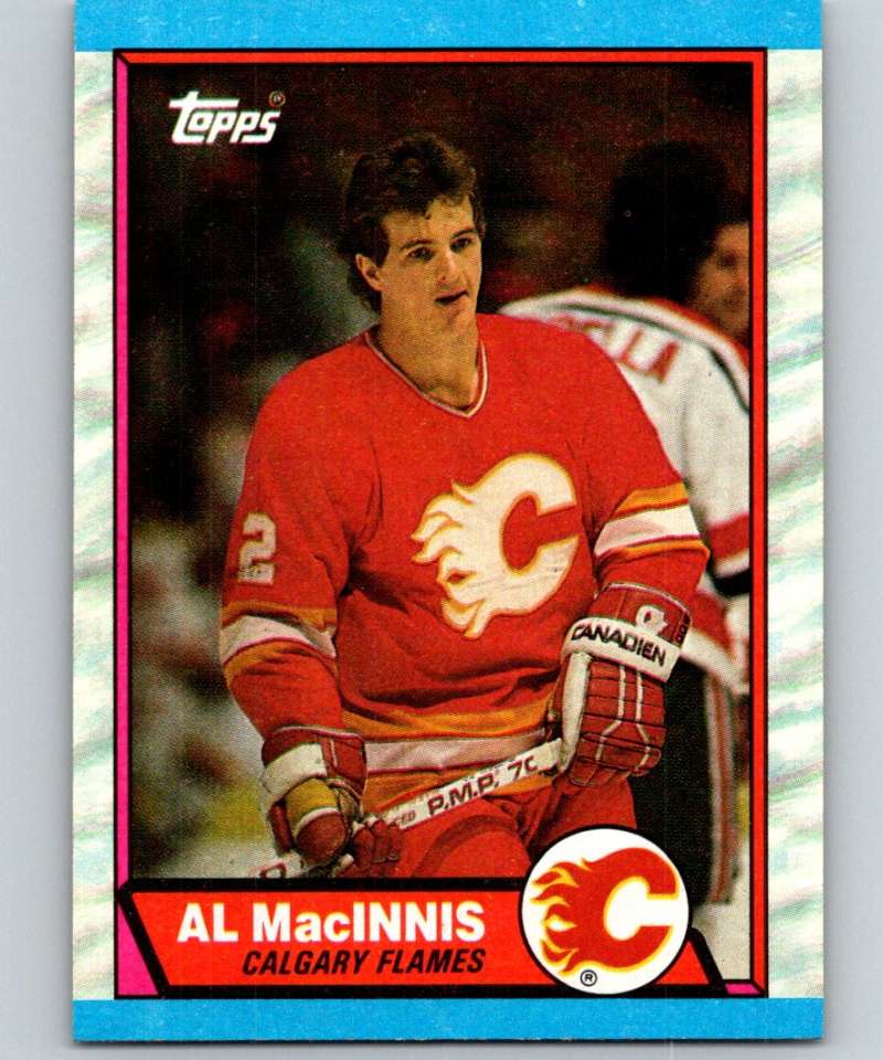 1989-90 Topps #49 Al MacInnis Flames NHL Hockey Image 1