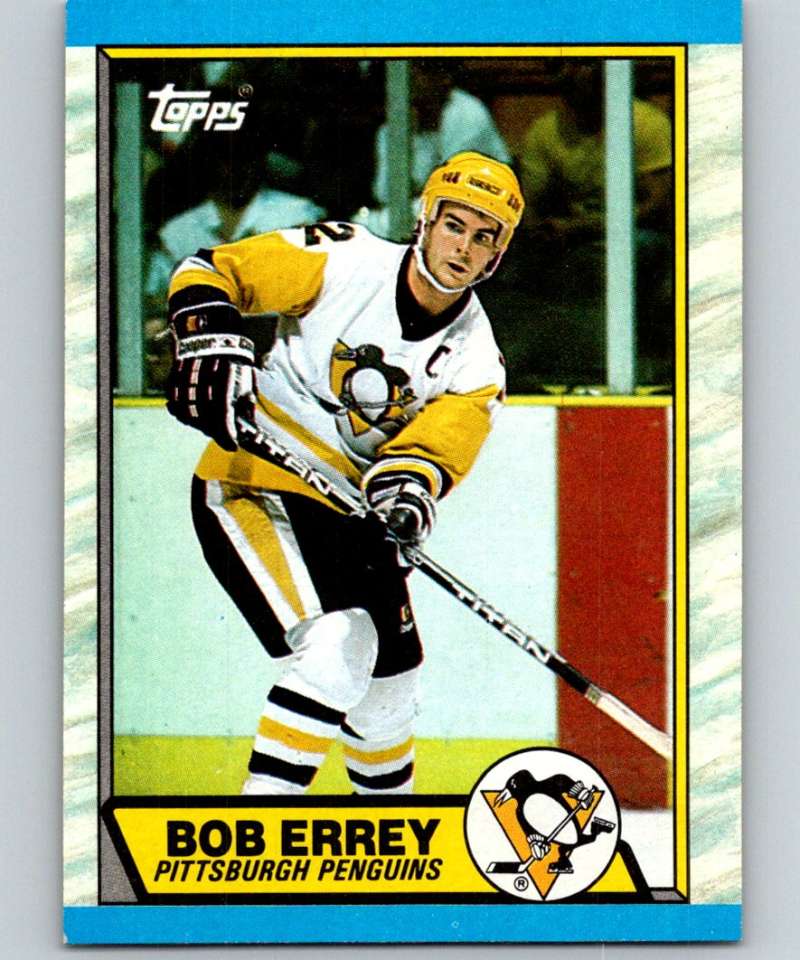 1989-90 Topps #50 Bob Errey RC Rookie Penguins NHL Hockey Image 1