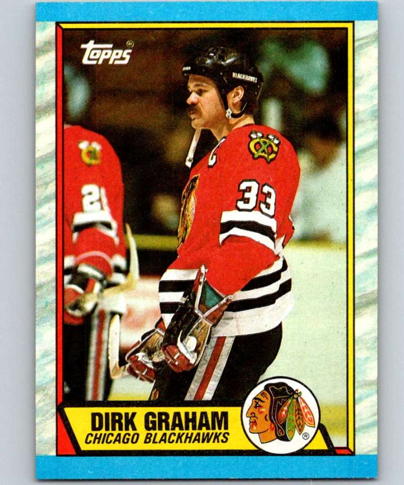 1989-90 Topps #52 Dirk Graham Blackhawks NHL Hockey Image 1