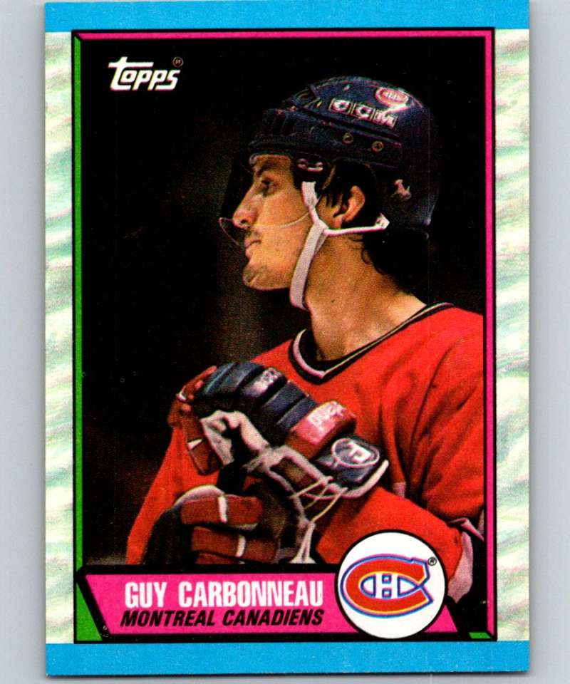 1989-90 Topps #53 Guy Carbonneau Canadiens NHL Hockey Image 1