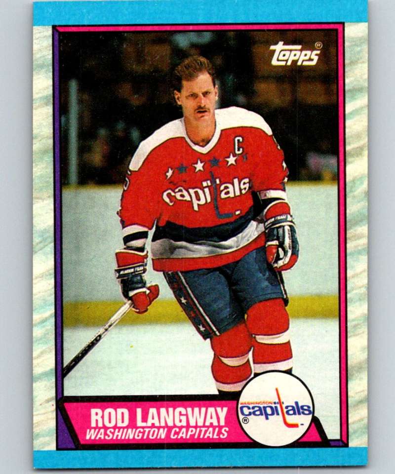 1989-90 Topps #55 Rod Langway Capitals NHL Hockey Image 1