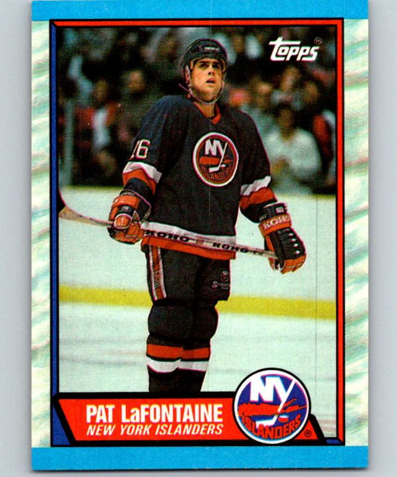 1989-90 Topps #60 Pat LaFontaine NY Islanders NHL Hockey Image 1