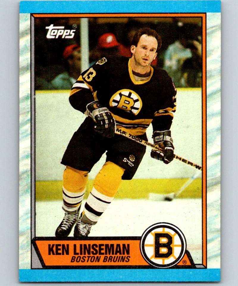 1989-90 Topps #62 Ken Linseman Bruins NHL Hockey Image 1