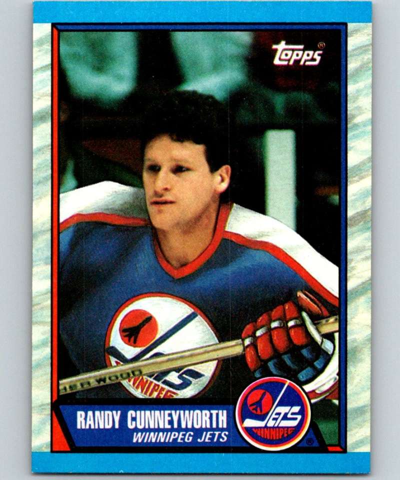 1989-90 Topps #63 Randy Cunneyworth Winn Jets  NHL Hockey Image 1