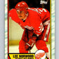 1989-90 Topps #75 Lee Norwood Red Wings NHL Hockey Image 1