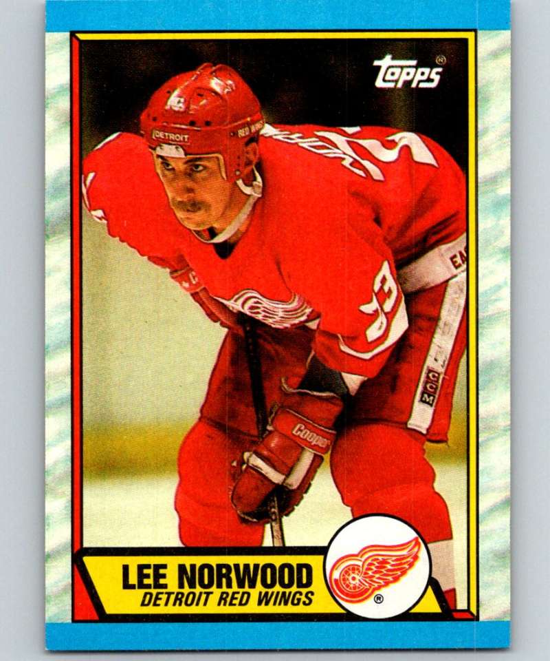 1989-90 Topps #75 Lee Norwood Red Wings NHL Hockey Image 1