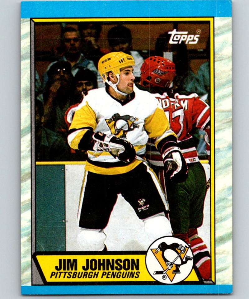 1989-90 Topps #77 Jim Johnson Penguins NHL Hockey Image 1