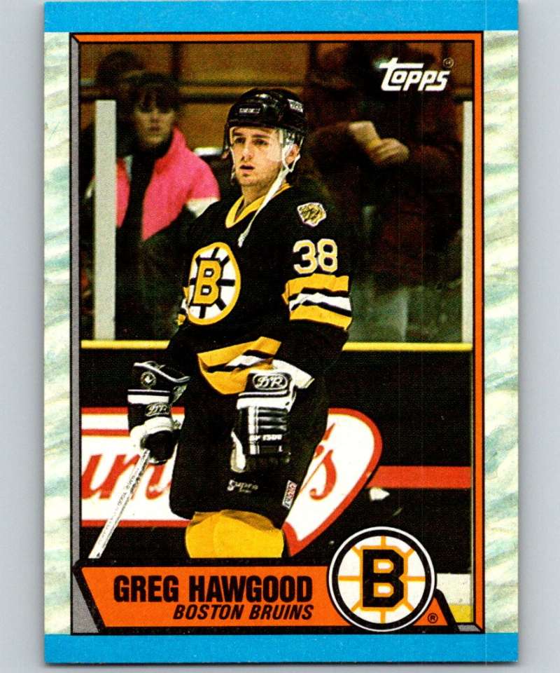 1989-90 Topps #81 Greg Hawgood RC Rookie Bruins NHL Hockey Image 1