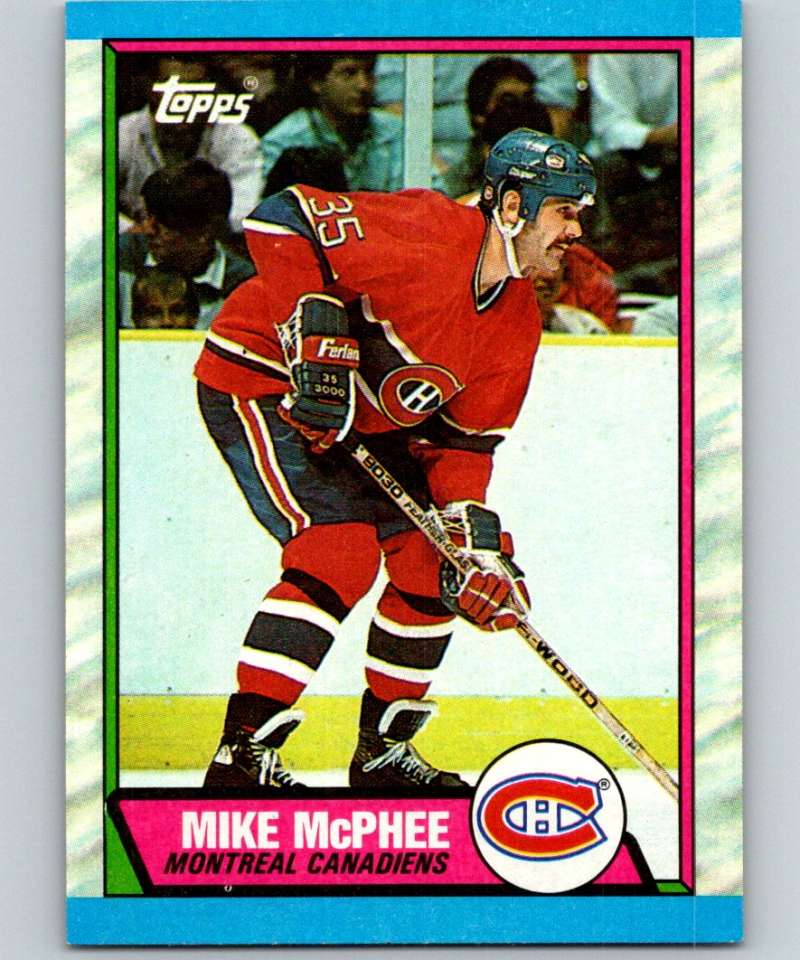 1989-90 Topps #84 Mike McPhee Canadiens NHL Hockey Image 1