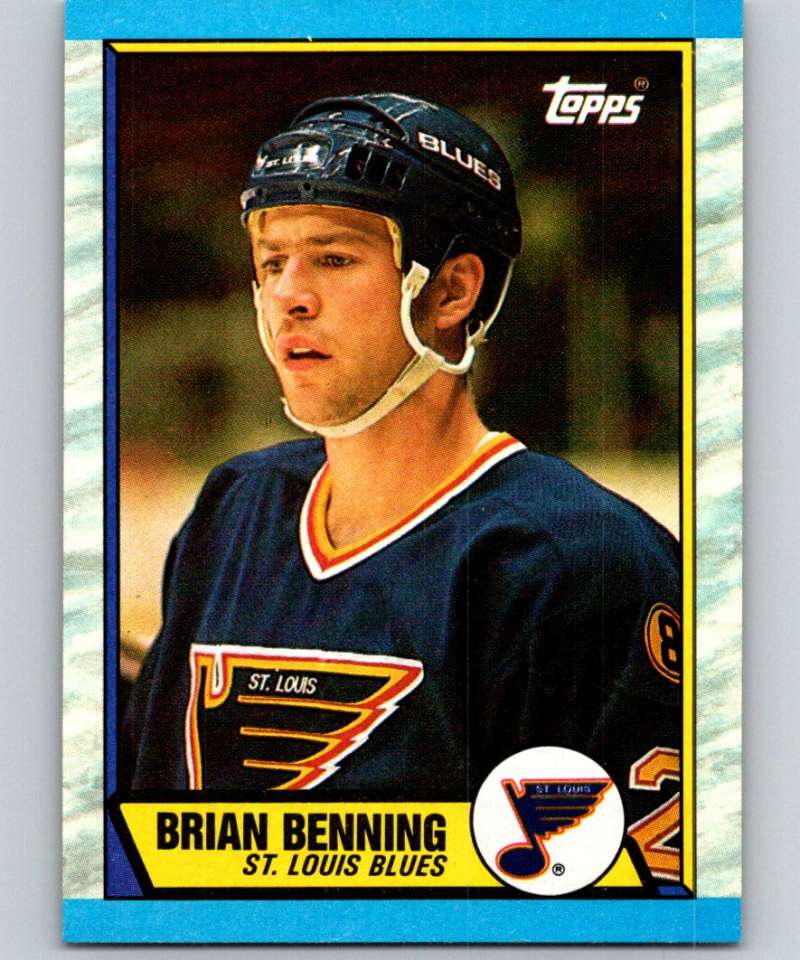 1989-90 Topps #86 Brian Benning Blues NHL Hockey Image 1