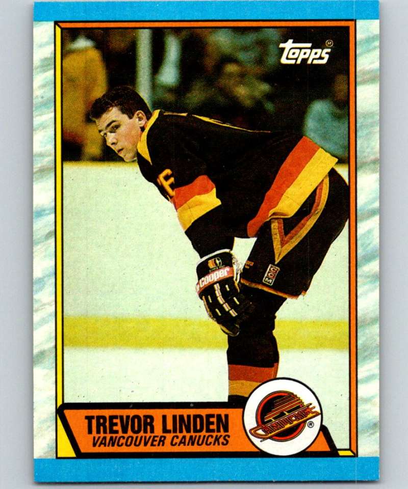 1989-90 Topps #89 Trevor Linden RC Rookie Canucks NHL Hockey Image 1