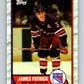 1989-90 Topps #90 James Patrick NY Rangers NHL Hockey Image 1
