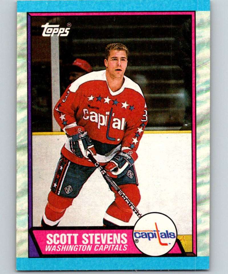 1989-90 Topps #93 Scott Stevens Capitals NHL Hockey Image 1