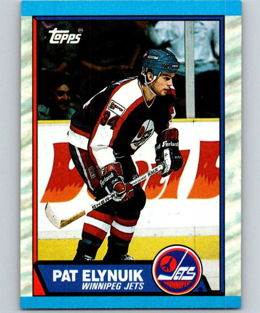 1989-90 Topps #94 Pat Elynuik RC Rookie Winn Jets NHL Hockey Image 1