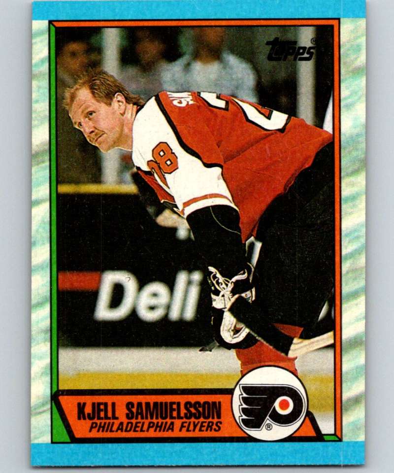 1989-90 Topps #100 Kjell Samuelsson RC Rookie Flyers NHL Hockey Image 1