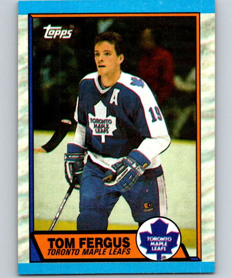 1989-90 Topps #103 Tom Fergus Maple Leafs NHL Hockey Image 1