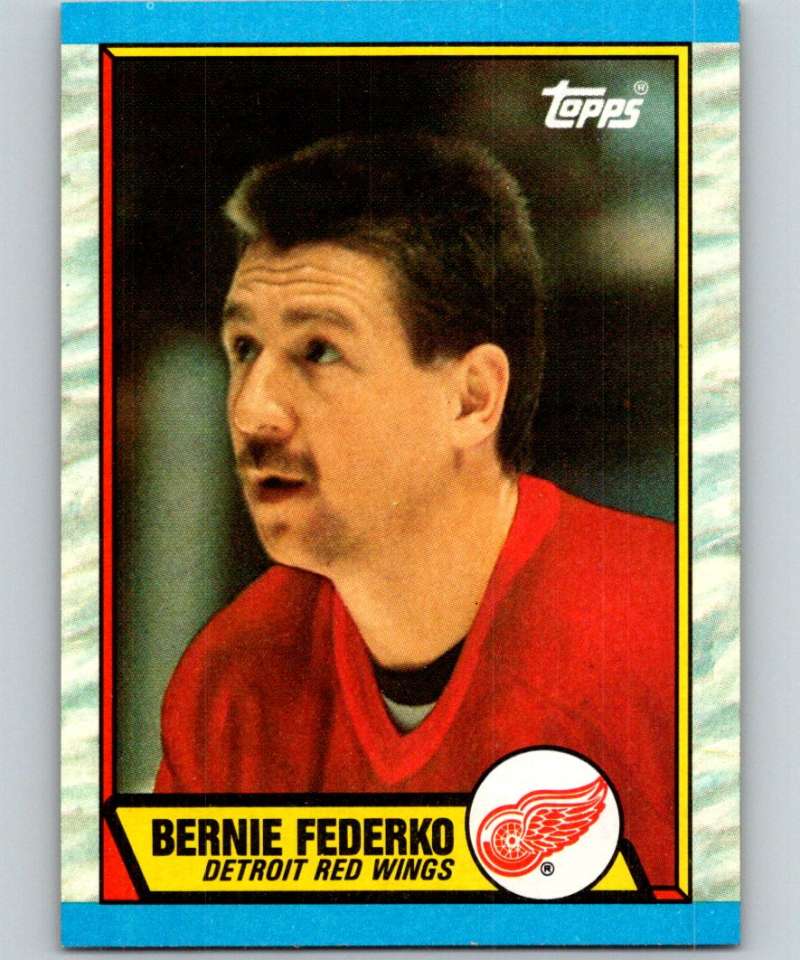 1989-90 Topps #107 Bernie Federko Red Wings NHL Hockey Image 1