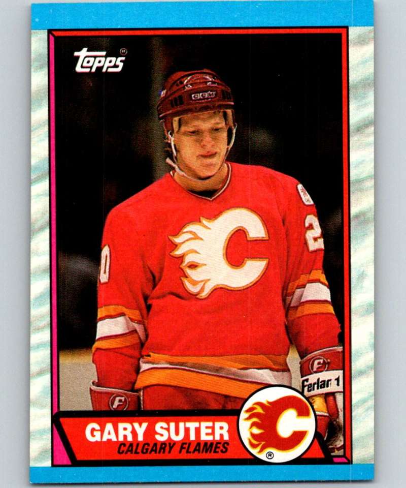 1989-90 Topps #108 Gary Suter Flames NHL Hockey Image 1
