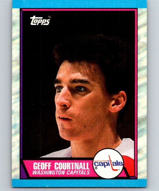 1989-90 Topps #111 Geoff Courtnall RC Rookie Capitals NHL Hockey Image 1