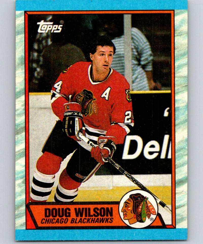 1989-90 Topps #112 Doug Wilson Blackhawks NHL Hockey Image 1