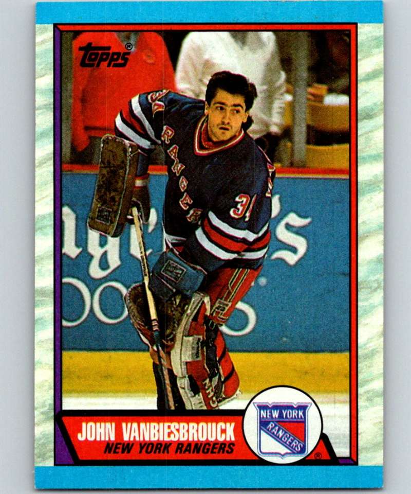 1989-90 Topps #114 John Vanbiesbrouck NY Rangers NHL Hockey Image 1