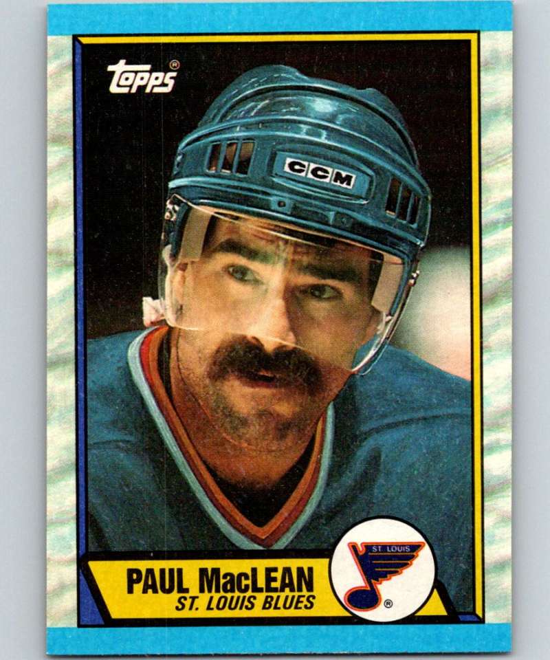 1989-90 Topps #129 Paul MacLean Blues NHL Hockey Image 1