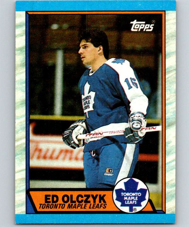 1989-90 Topps #133 Ed Olczyk Maple Leafs NHL Hockey Image 1