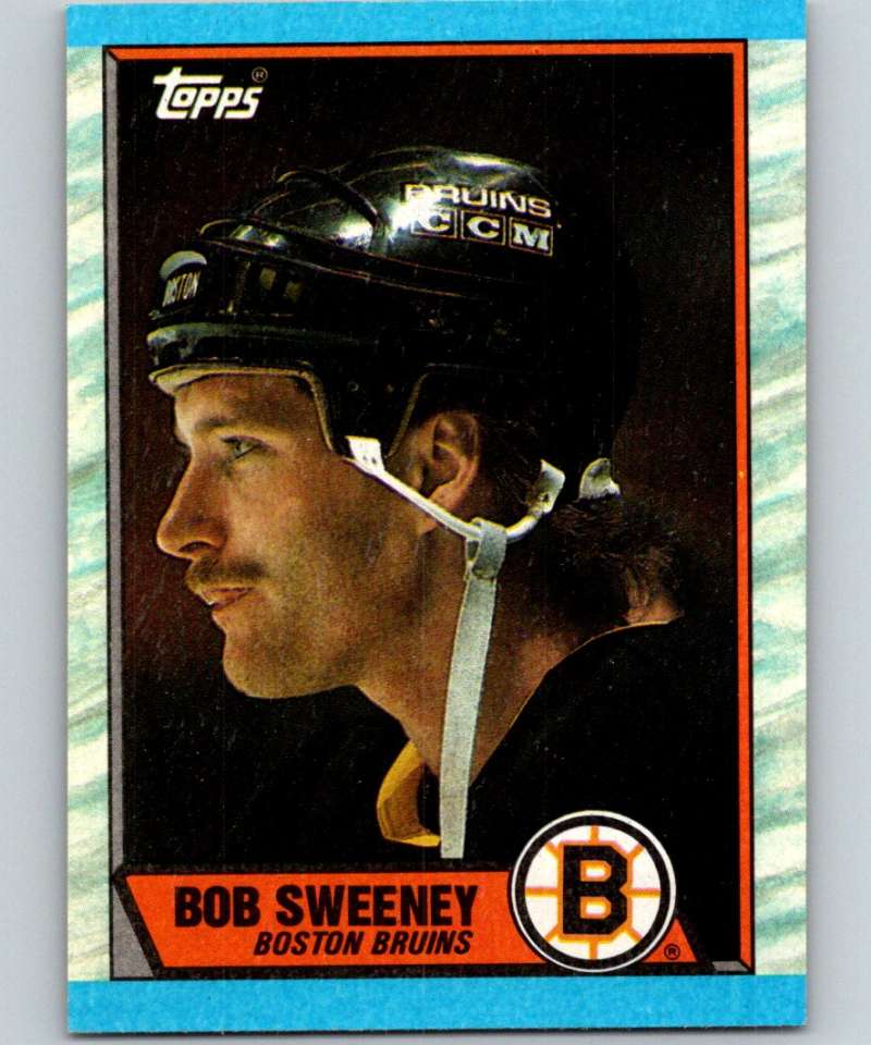 1989-90 Topps #135 Bob Sweeney Bruins NHL Hockey Image 1