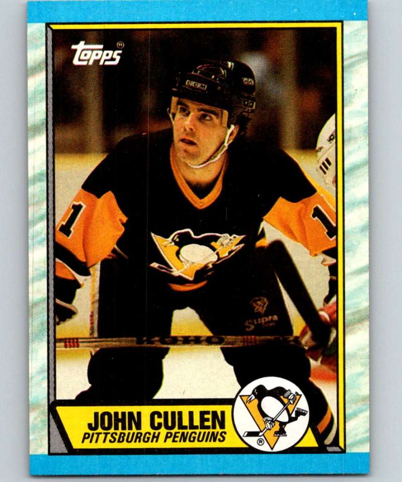 1989-90 Topps #145 John Cullen RC Rookie Penguins NHL Hockey Image 1