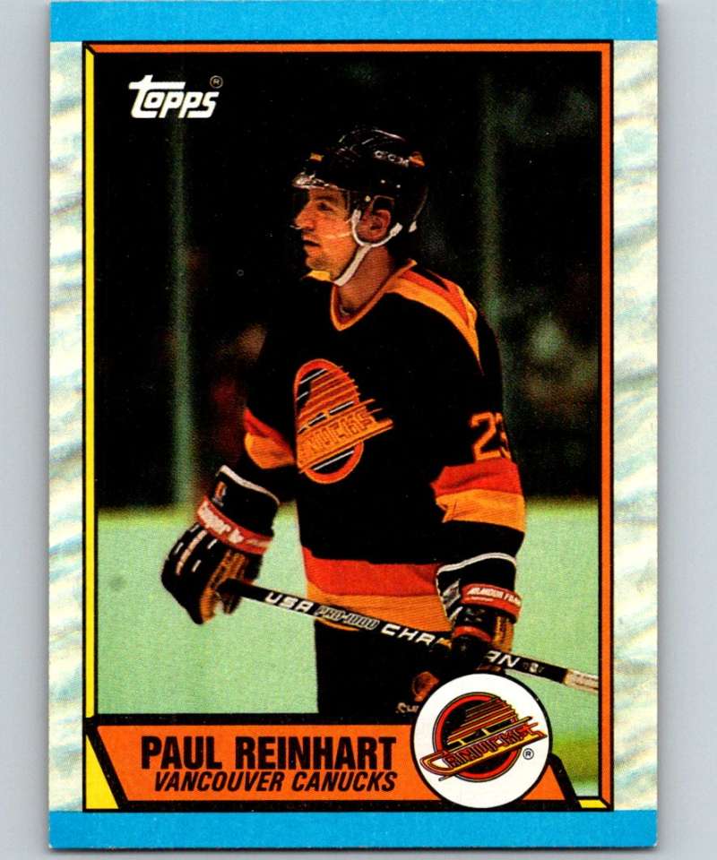 1989-90 Topps #148 Paul Reinhart Canucks NHL Hockey Image 1