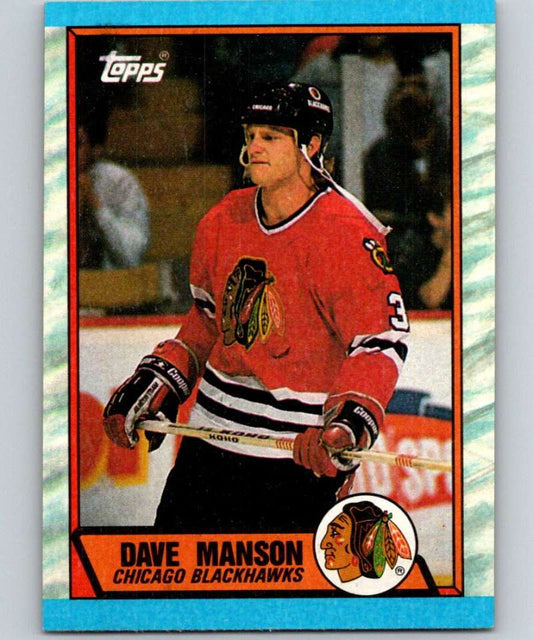 1989-90 Topps #150 Dave Manson RC Rookie Blackhawks NHL Hockey Image 1