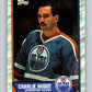 1989-90 Topps #158 Charlie Huddy Oilers NHL Hockey Image 1