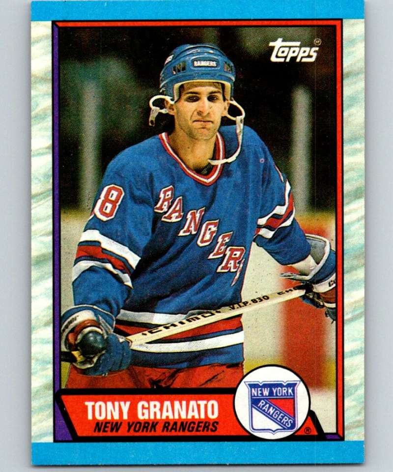 1989-90 Topps #161 Tony Granato RC Rookie NY Rangers NHL Hockey Image 1