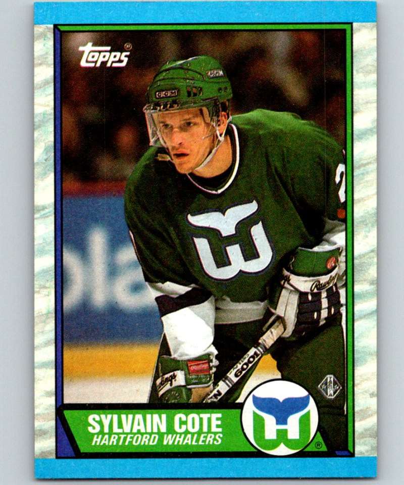 1989-90 Topps #162 Sylvain Cote RC Rookie Whalers NHL Hockey Image 1