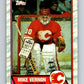 1989-90 Topps #163 Mike Vernon Flames NHL Hockey Image 1