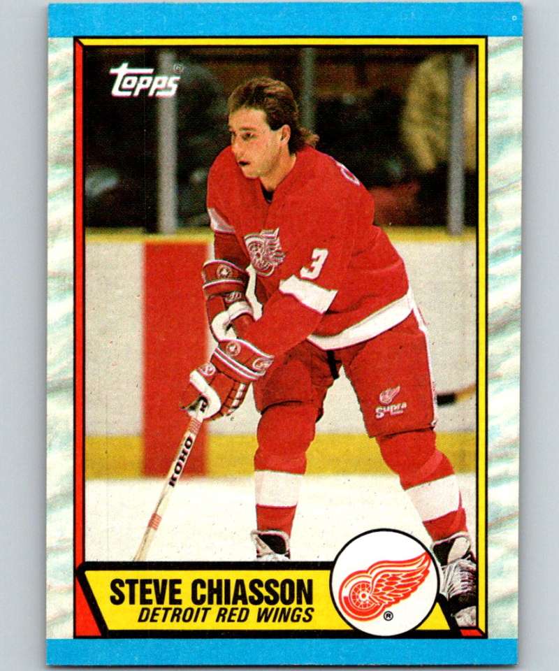 1989-90 Topps #164 Steve Chiasson RC Rookie Red Wings NHL Hockey Image 1