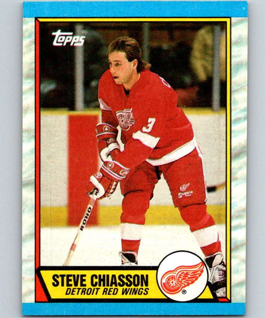 1989-90 Topps #164 Steve Chiasson RC Rookie Red Wings NHL Hockey Image 1