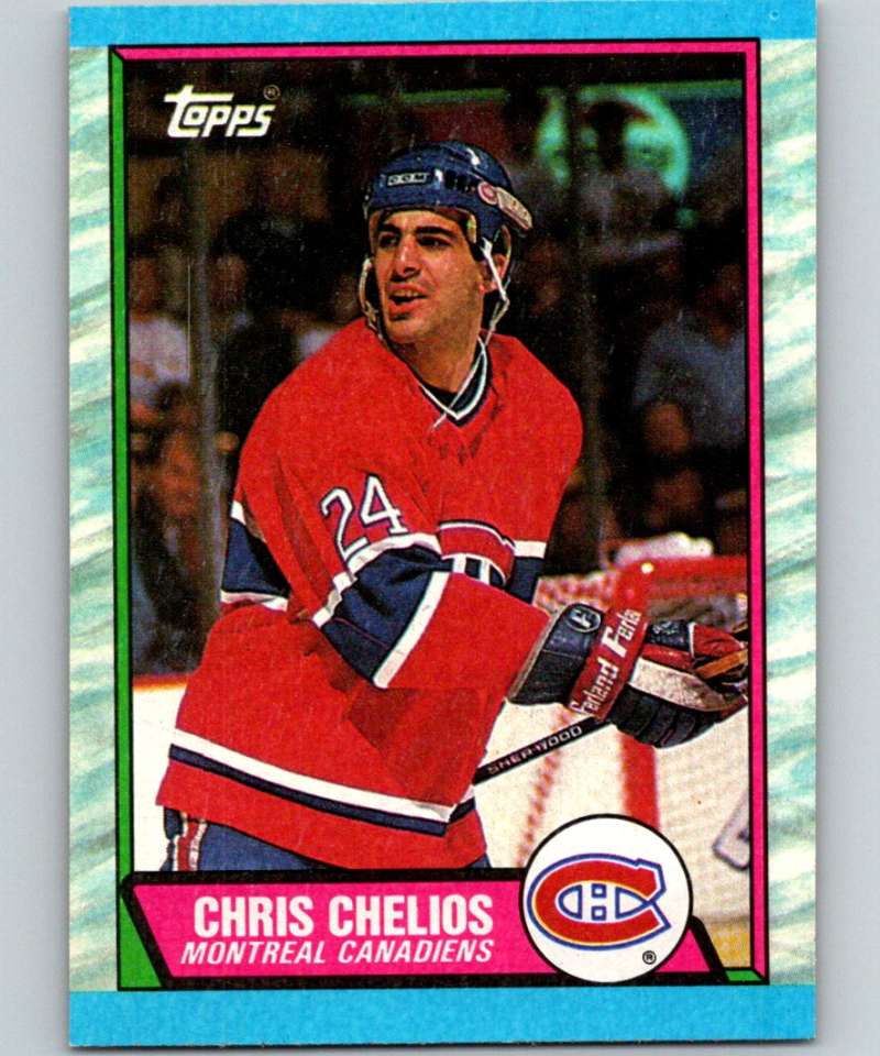 1989-90 Topps #174 Chris Chelios Canadiens NHL Hockey Image 1