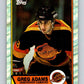 1989-90 Topps #178 Greg Adams Canucks NHL Hockey Image 1